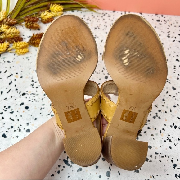 Madewell The Angie Double Strap Tan Block Women’s Leather Heeled Sandals Sz 7.5 - Picture 7 of 9
